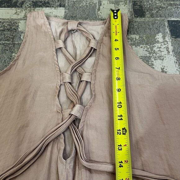 Free People Intimately Women Tops Blouse Small Criss Cross Cami Beige Sleeveless - Picture 5 of 9